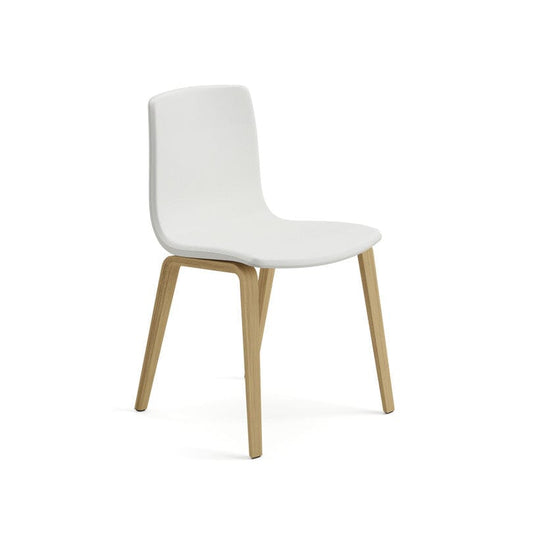 Aava 02-4 Wood Legs Polypropylene Chair With Front Face Upholstery