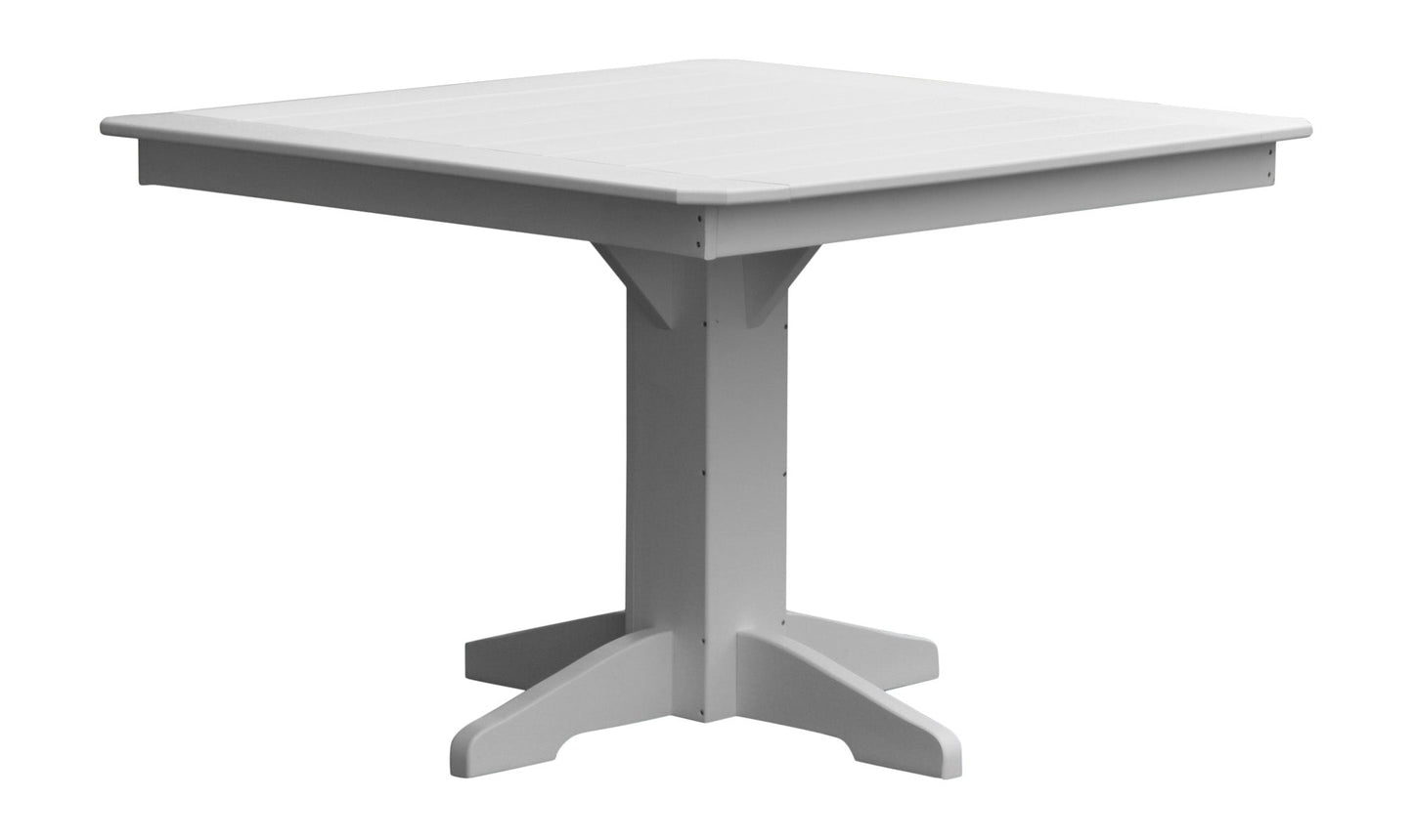 A&L Furniture Recycled Plastic Square Table with Traditional Chairs 5 Piece Dining Set - LEAD TIME TO SHIP 10 BUSINESS DAYS