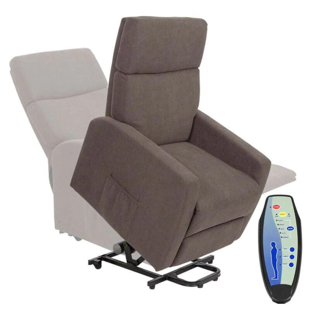 Vive Health Large Power Lift Chair Recliner with 5 Massage Modes - Brown