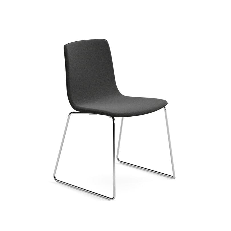 Aava 02 Sled Base Wood Chair With Front Upholstery