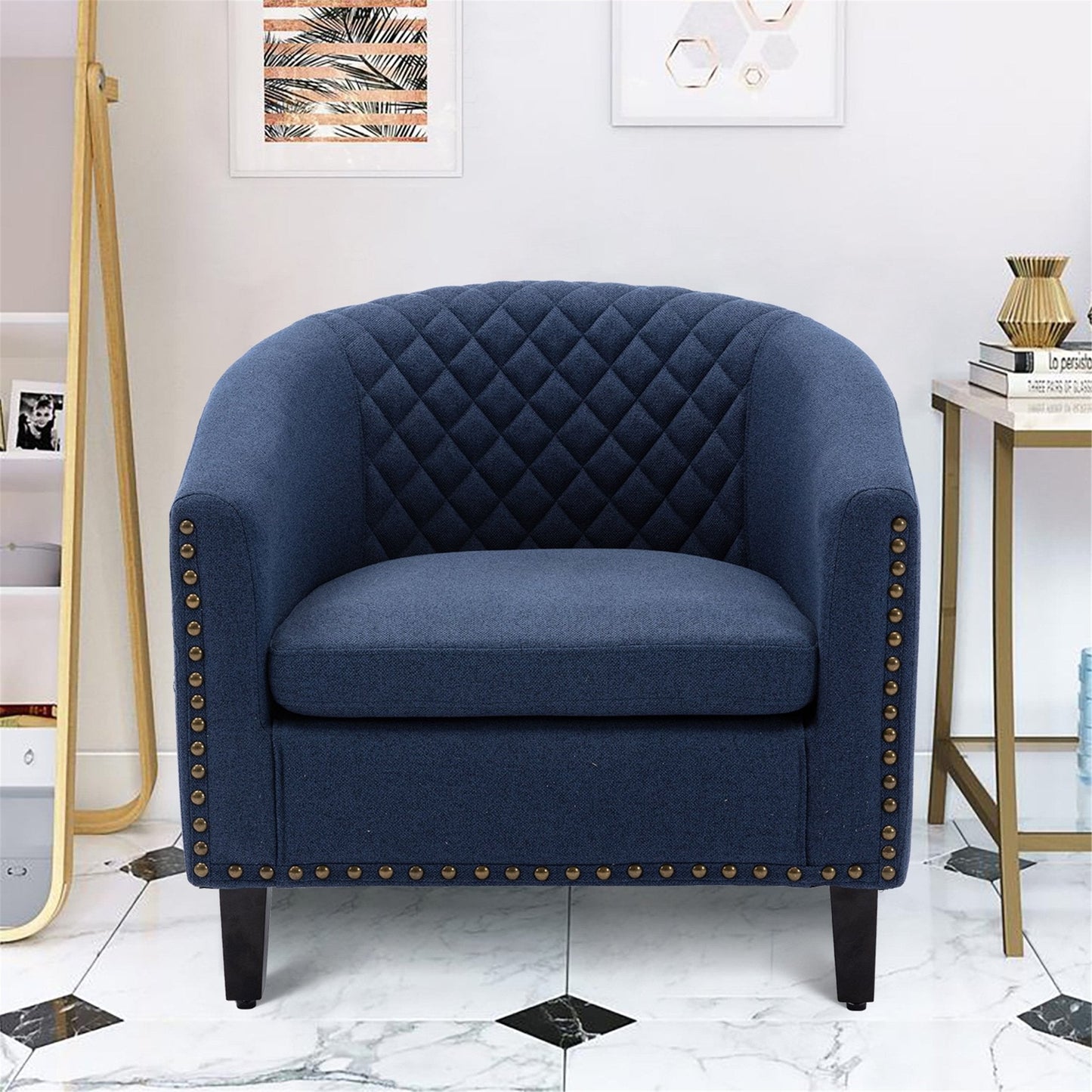 Accent Chair with Nailheads and Solid Wood Legs - Pier 1
