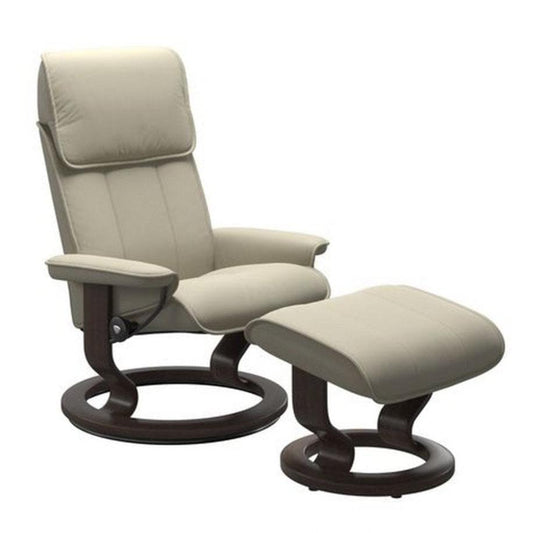 Admiral Chair and Ottoman With Classic Base