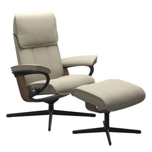 Admiral Chair and Ottoman With Cross Base