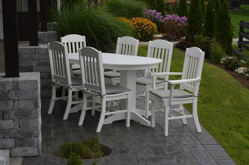 A&L Furniture Recycled Plastic 6ft Oval Dining Table with Classic Chairs 7 Piece Set - LEAD TIME TO SHIP 10 BUSINESS DAYS