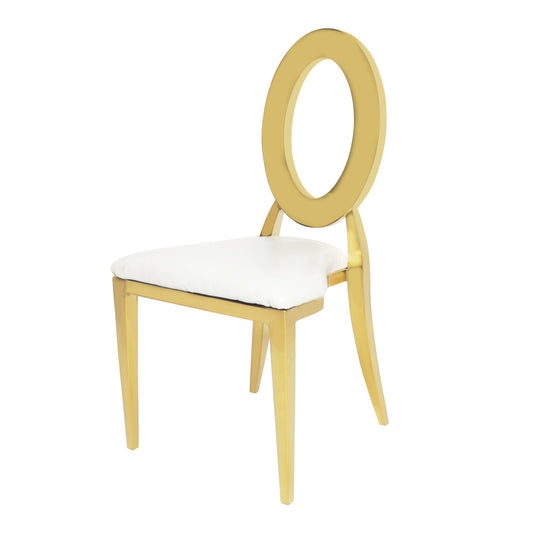 6pc/set Modern Oval Back Stainless Steel Chair - Gold