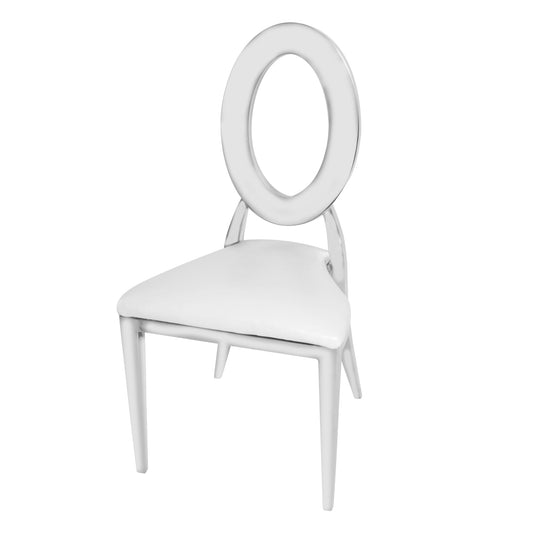 6pc/set Modern Oval Back Stainless Steel Chair - Silver