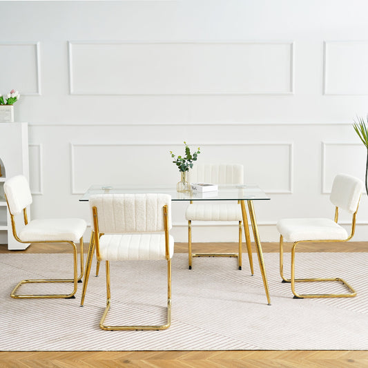 Vogue Modern Dining Chair with Gold Leg, Set of 4 - Dining Chairs