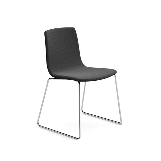 Aava 02 Sled Base Wood Chair With Front Upholstery