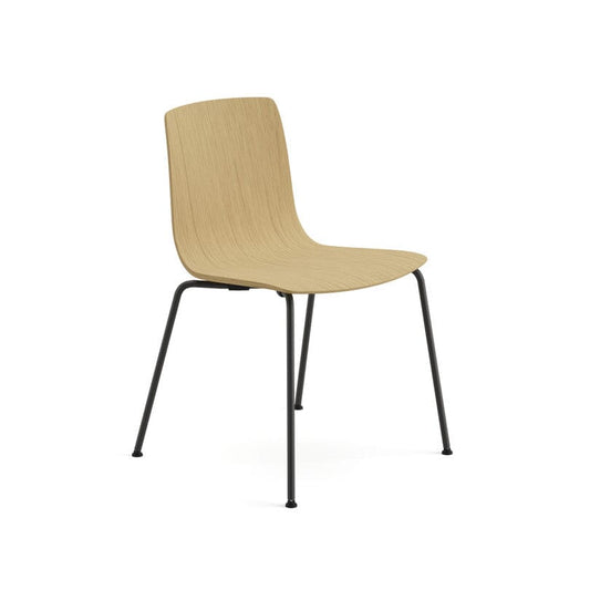 Aava 02 Wood Shell Chair With 4 Leg Base